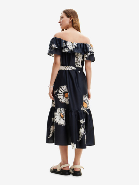 Desigual Desigual Georgeo fekete női virágos midi ruha Desigual Georgeo