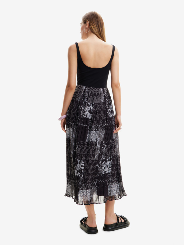 Desigual Fekete női mintás maxiruha Desigual Cassidi