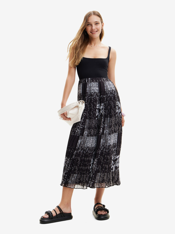 Desigual Fekete női mintás maxiruha Desigual Cassidi