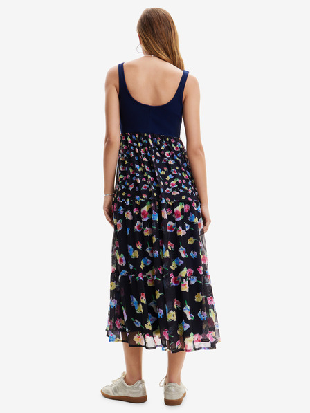 Desigual Sötétkék női virágos maxiruha Desigual Vancouver