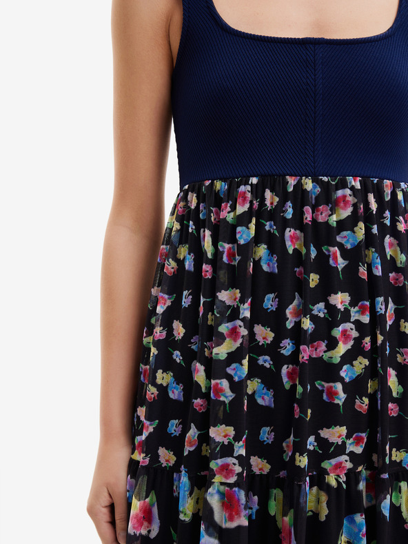 Desigual Sötétkék női virágos maxiruha Desigual Vancouver