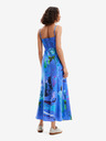 Desigual Kék női virágos maxi ruha Desigual Bleu kék női virágos ruha