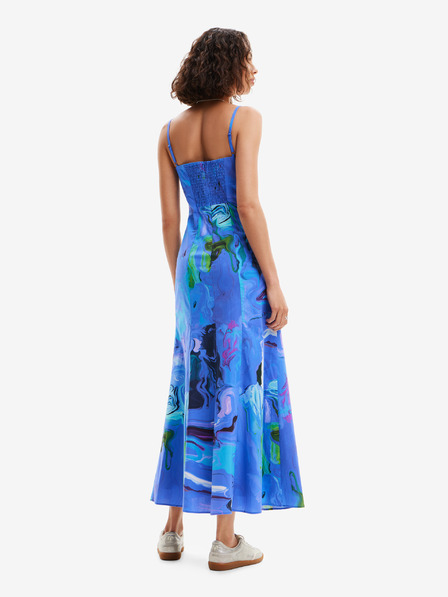 Desigual Kék női virágos maxi ruha Desigual Bleu kék női virágos ruha