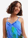 Desigual Kék női virágos maxi ruha Desigual Bleu kék női virágos ruha