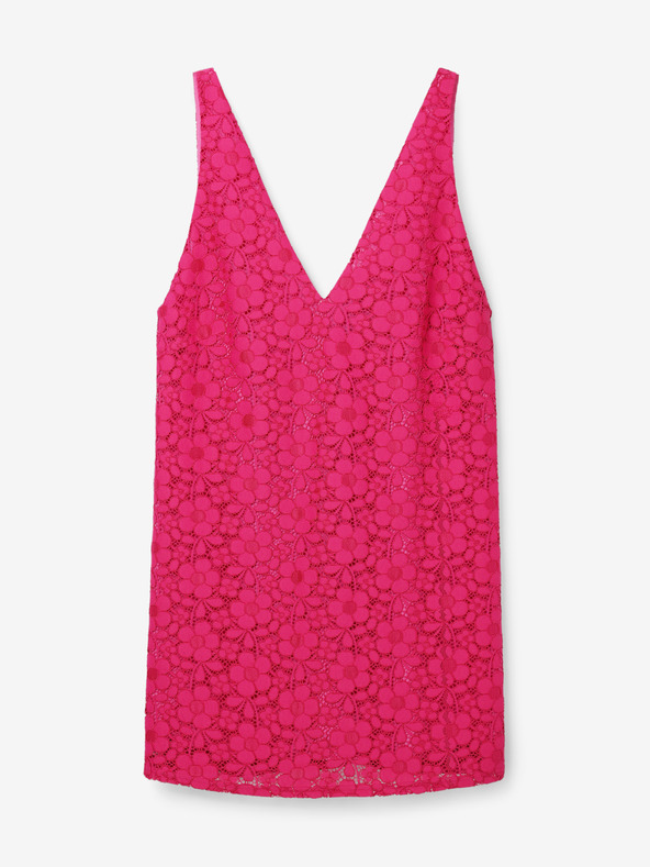 Desigual Desigual csipke Sötét rózsaszín női csipkeruha