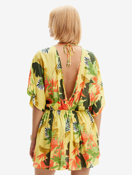 Desigual Sárga Női virágos Beach ruha Desigual Top Trópusi party
