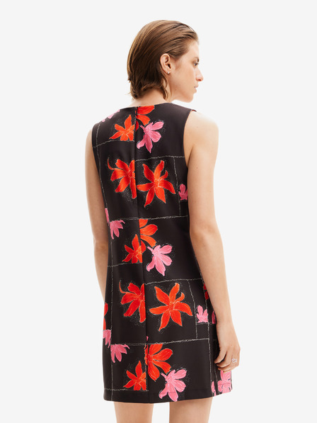 Desigual Piros és fekete női virágos mini ruha Desigual Houston