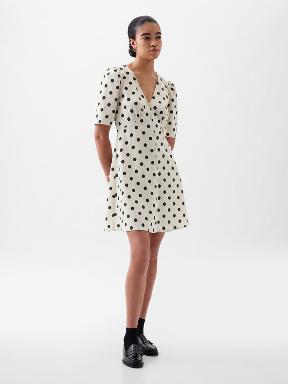 GAP Vászon pöttyös mini ruha GAP