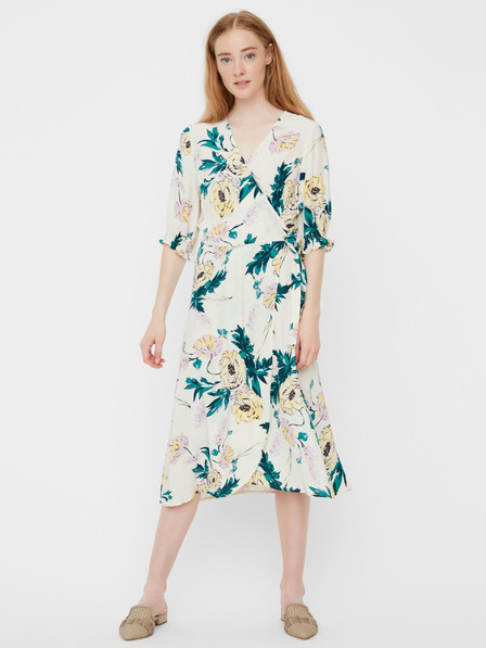 Vero Moda Krémszínű virágos wrap midi VERO MODA Oline Oline