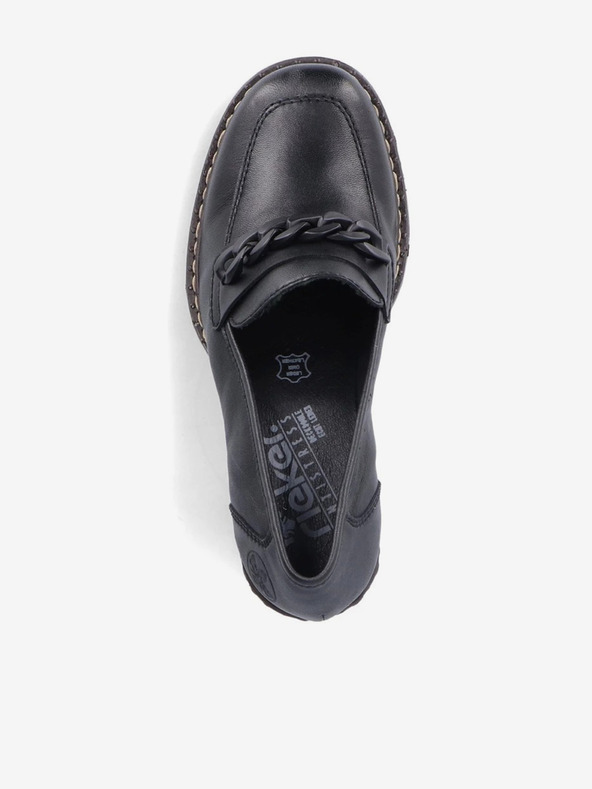 Rieker Fekete női bőr sarkú cipő Rieker