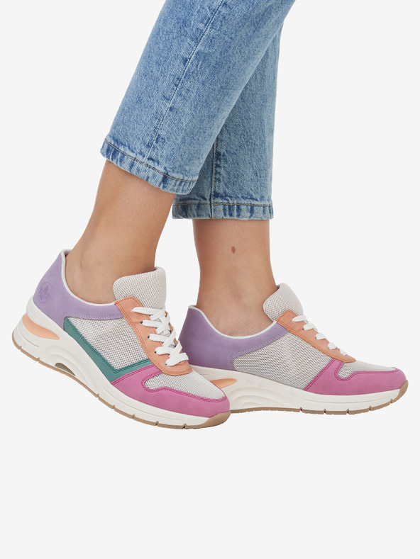 Rieker Krémszínű és rózsaszín női ékcipő Rieker