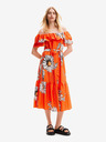 Desigual Narancssárga női virágos midiruha Desigual Georgeo