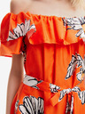 Desigual Narancssárga női virágos midiruha Desigual Georgeo