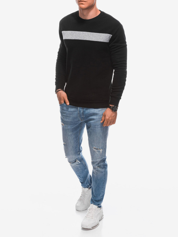 Edoti Férfi kapucnis pulóver 1598B - fekete