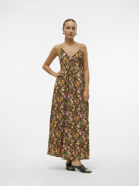 Vero Moda Vero Moda Page női sárga és narancssárga virágos maxiruha