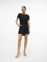 Vero Moda Fekete női lenvászon rövidnadrág Vero Moda Linn