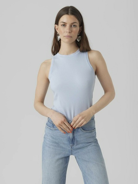 AWARE by VERO MODA Világoskék női bordázott alaptartozék felső AWARE by VERO MODA Lavender