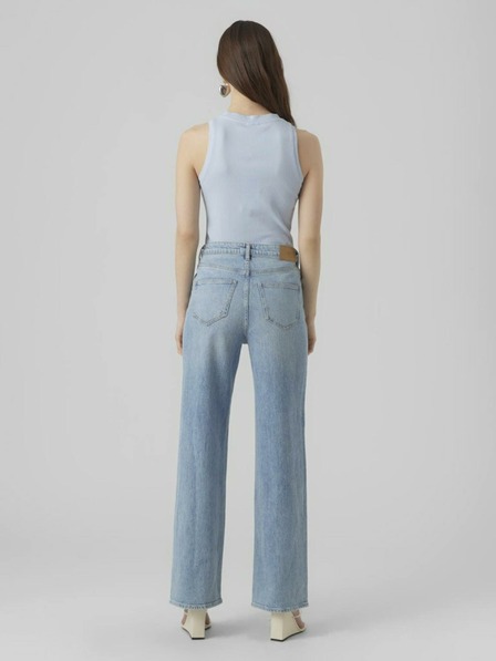 AWARE by VERO MODA Világoskék női bordázott alaptartozék felső AWARE by VERO MODA Lavender