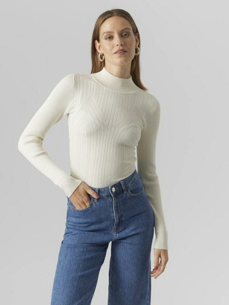 Vero Moda VERO MODA Sally krémszínű női pulóver ruha