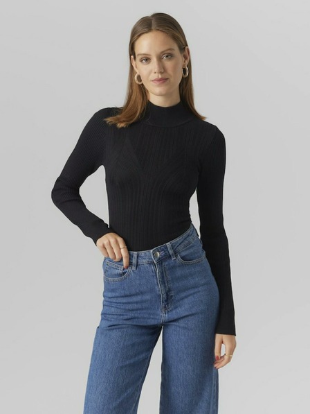 Vero Moda Fekete női VERO MODA Sally pulóver ruha VERO MODA Sally női pulóverruha