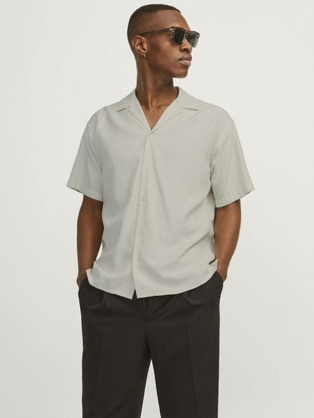 Jack & Jones Bézs férfi rövid ujjú Jack & Jones Aaron ing bézs férfi ing