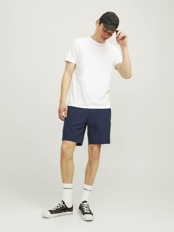 Jack & Jones Sötétkék férfi chino rövidnadrág lenvászon Jack & Jones Ace
