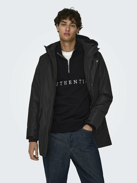 ONLY & SONS Fekete férfi ONLY & SONS Carl téli parka