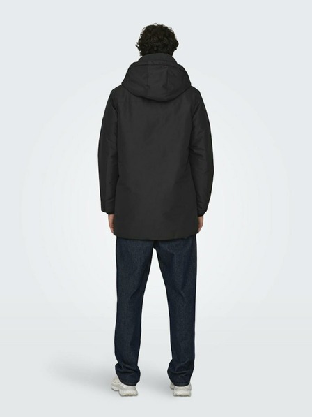 ONLY & SONS Fekete férfi ONLY & SONS Carl téli parka