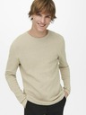 ONLY & SONS Bézs színű férfi alappulóver ONLY & SONS Panter