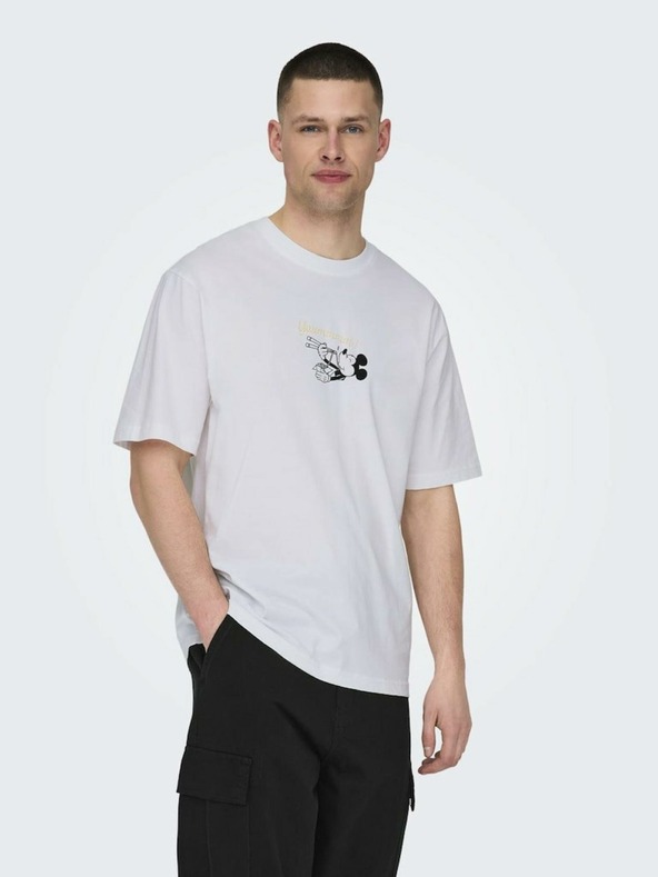 ONLY & SONS Fehér férfi ONLY & SONS Disney póló