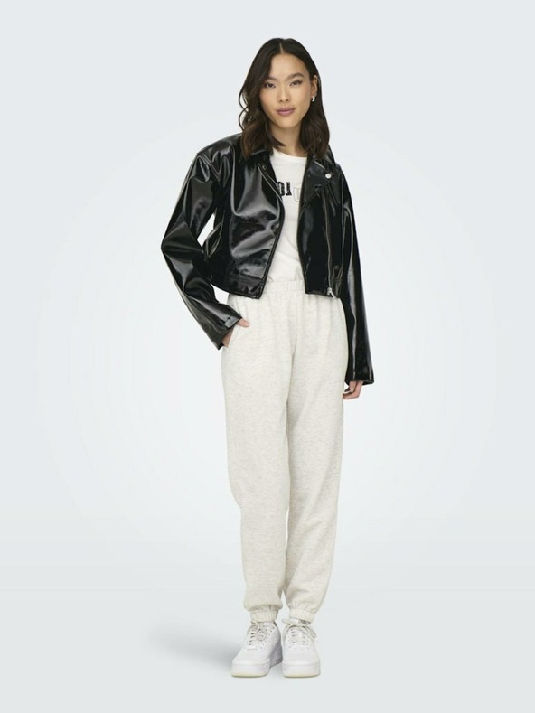 ONLY Fekete női bőrkabát ONLY Simone