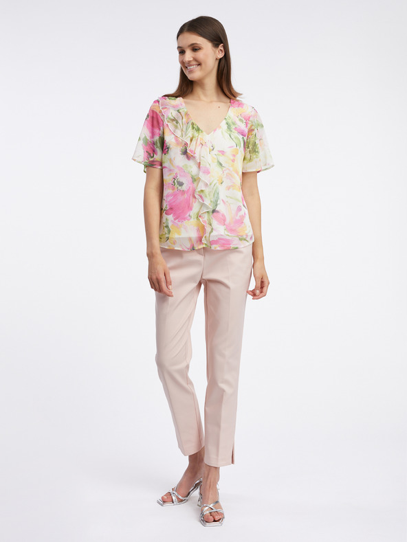 Orsay ORSAY rózsaszín és fehér női virágos blúz