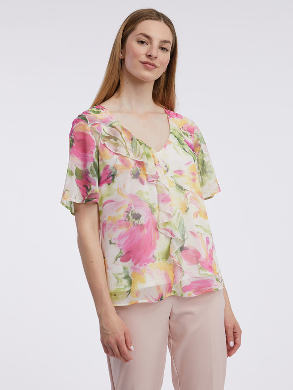Orsay ORSAY rózsaszín és fehér női virágos blúz