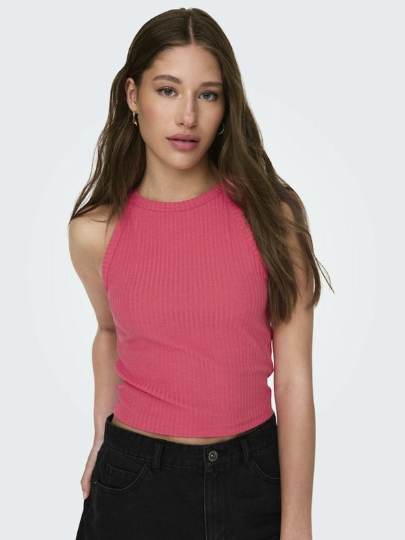 ONLY Sötét rózsaszín női bordázott basic felső ONLY Emma