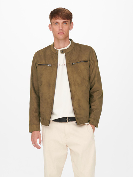 ONLY & SONS Barna szarvasbőr kabát ONLY & SONS Willow