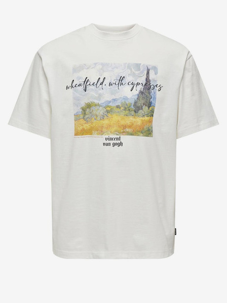ONLY & SONS Fehér férfi ONLY & SONS Art póló