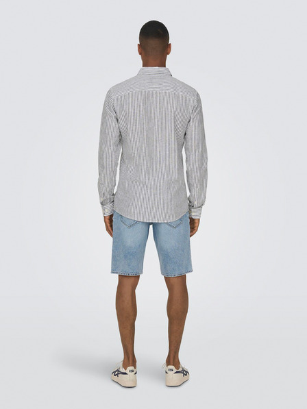 ONLY & SONS Fehér és kék férfi csíkos vászoning ONLY & SONS Caiden