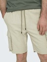 ONLY & SONS Bézs férfi lenvászon rövidnadrág ONLY & SONS Sinus