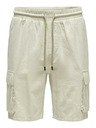 ONLY & SONS Bézs férfi lenvászon rövidnadrág ONLY & SONS Sinus