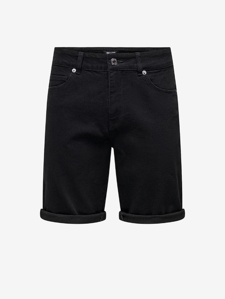 ONLY & SONS Fekete férfi farmer rövidnadrág ONLY & SONS Ply