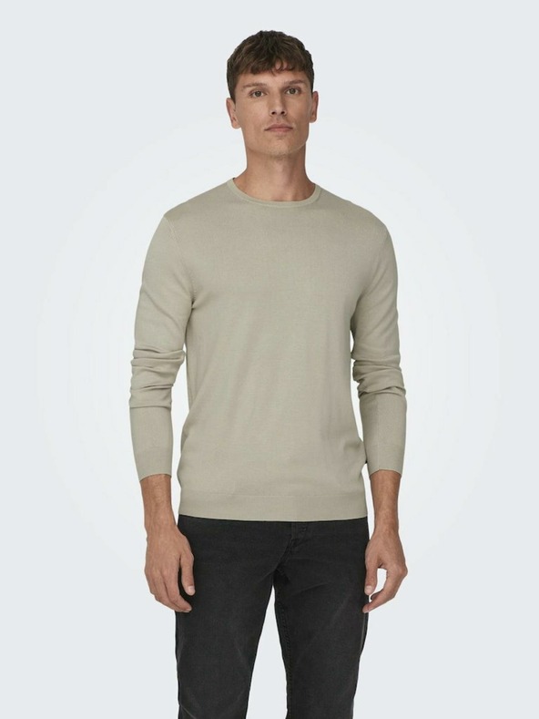 ONLY & SONS Bézs színű férfi ONLY & SONS Wyler Life pulóver