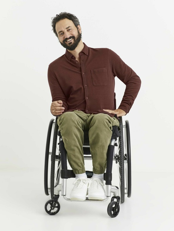 Celio Férfi bordó mosott ing zsebbel Celio