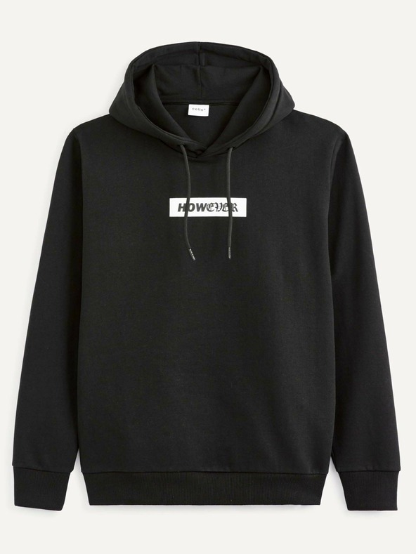 Celio Fekete férfi kapucnis pulóver Celio Vetype