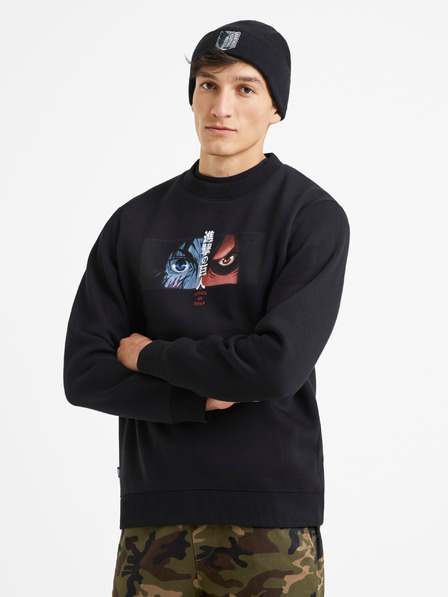 Celio Fekete férfi Celio Attack on Titan kapucnis pulóver