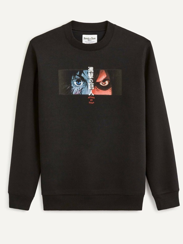 Celio Fekete férfi Celio Attack on Titan kapucnis pulóver