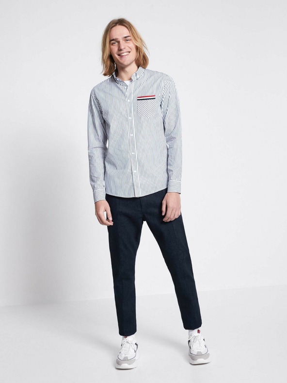 Celio Sötétkék férfi slim fit farmer csíkkal Celio C25