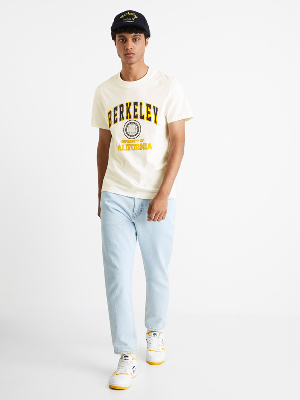Celio Sárga-fehér férfi Celio Berkeley egyetemi póló