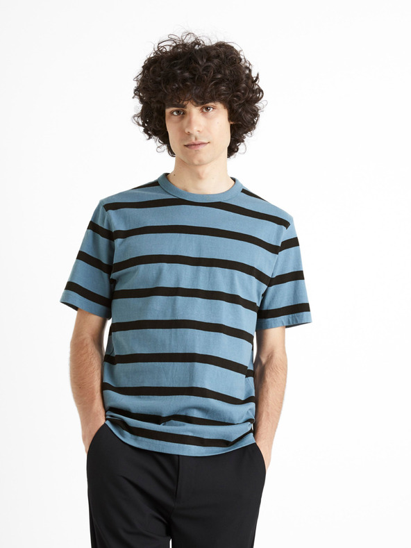 Celio Kék csíkos póló Celio Beboxar
