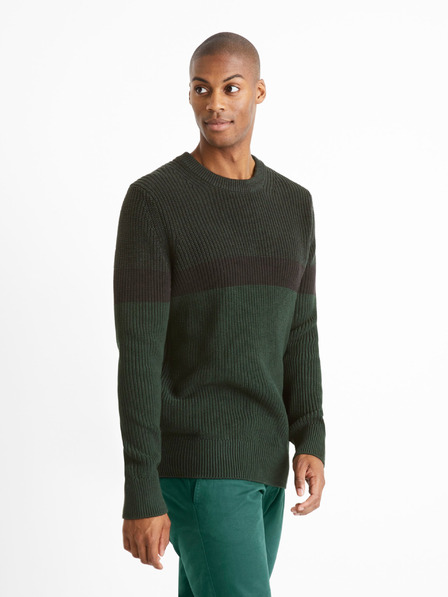Celio Sötétzöld férfi Celio Ceriblock pulóver