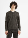 Celio Sötétszürke férfi brindle gombos pulóver Celio Cechilll